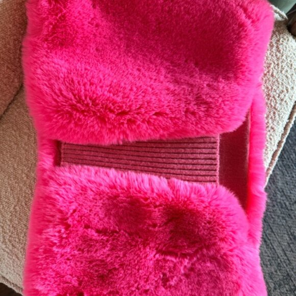 Maeve Anthropologie Electric Fuschia Pink Faux Fur - OS - Picture 2 of 7
